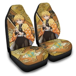 zenitsu agatsuma car seat covers demon slayer anime car accessories