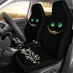 We're All Mad Here Cheshire Cat In Black Theme Car Seat Covers