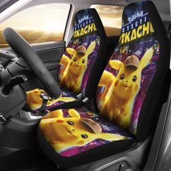 Pikachu Detective Car Seat Covers Pokemon Anime Fan Gift