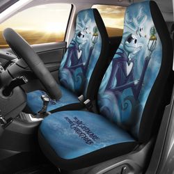 Nightmare Before Christmas Cartoon Car Seat Covers - Jack Holding Snowball With Zero Dog Seat Covers
