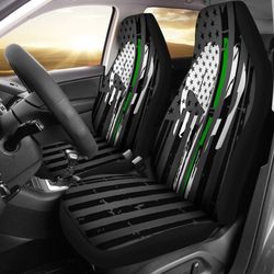 green thin line punisher inspired car seat covers