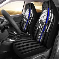 blue line punisher inspired car seat covers