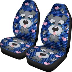 schnauzer art cartoon styles car seat covers