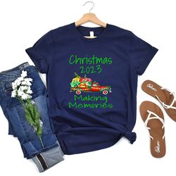 family christmas gift 2023 making memories red shirt, funny christmas tshirt, christmas family vacation squad mockup,