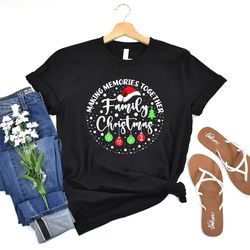 family christmas gift 2023 making memories together red shirt, funny christmas tshirt, christmas family vacation squad