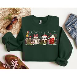 cute disney mickey minnie pluto christmas coffee sweatshirt, cute christmas shirts, disney christmas coffee shirts, mic