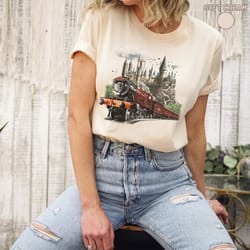 hogwarts express train shirt, magical wizard crewneck shirt, harry potter sweatshirt, witch shirt, wizard book lover pul