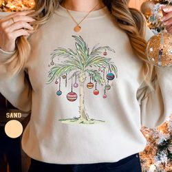 christmas palm tree shirt, tropical xmas gift, florida christmas shirt, beach aloha christmas tee, santa july hawaiian s