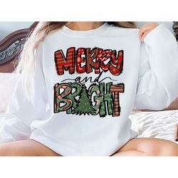 christmas sweater, merry and bright sweater, christmas sweater, holiday sweater for women, merry and bright sweater, cut