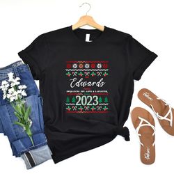 family 2023 christmas shirt,funny gift for t-shirt, family squad party tshirt, monogram christmas t-shirt, mockup christ