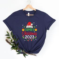 family christmas 2023 red hat shirt, funny christmas tshirt, christmas family vacation squad shirt mockup, xmas shirt,f