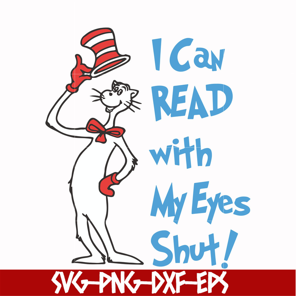 DR00054-I can read with my eyes shut svg, png, dxf, eps file DR00054.jpg