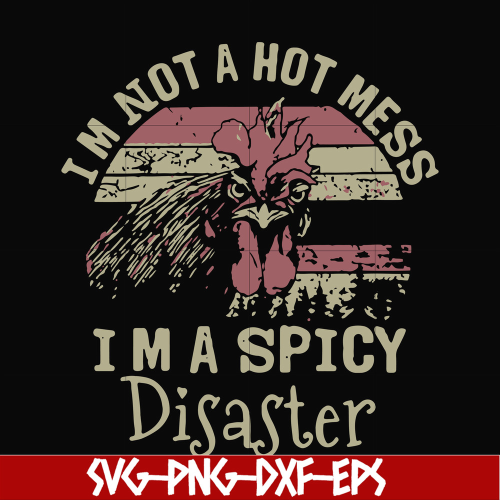 FN000129-I'm not a hot mess I'm a spicy disaster svg, png, dxf, eps file FN000129.jpg