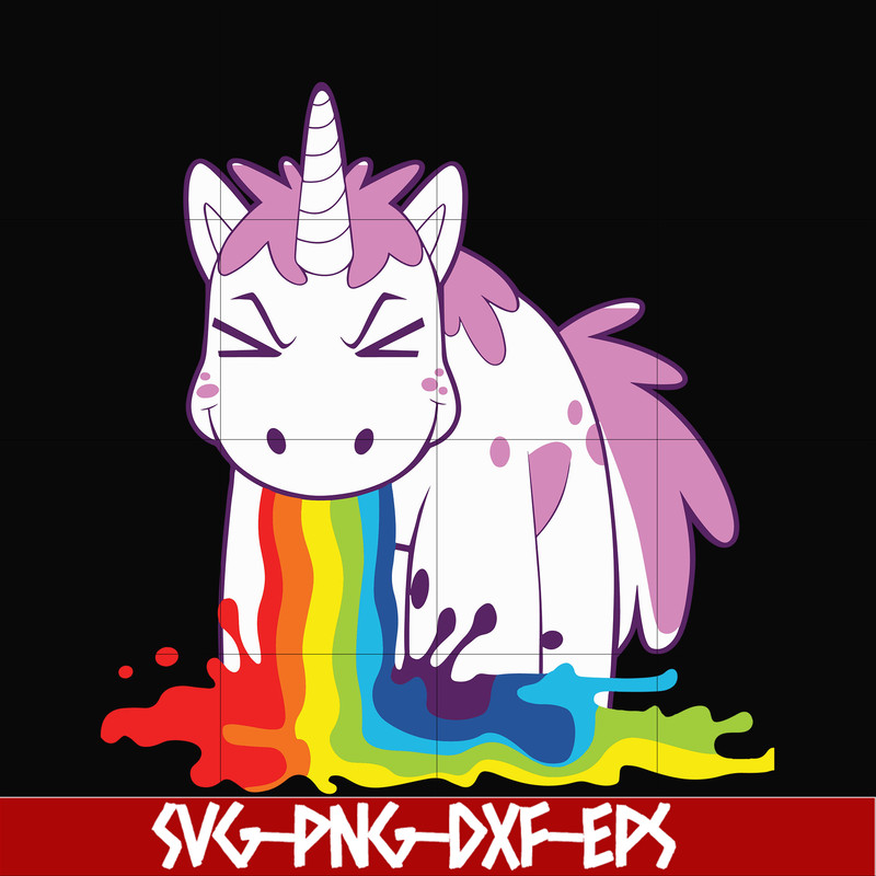 OTH0013-Cute magic unicorn and rainbow svg, png, dxf, eps digital file OTH0013.jpg
