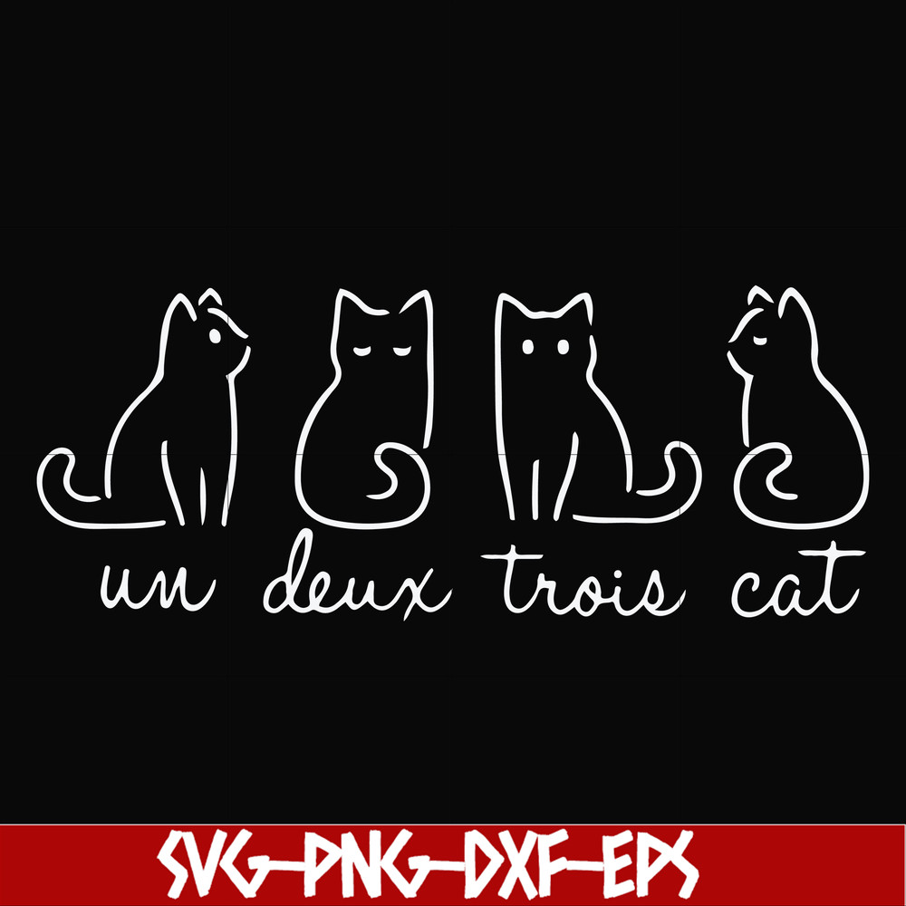 FN000961-Un deux trois cat svg, png, dxf, eps file FN000961.jpg