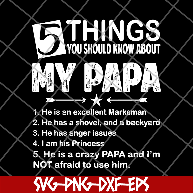 FTD09062114-5 things you should know about my papa svg, png, dxf, eps digital file FTD09062114.jpg