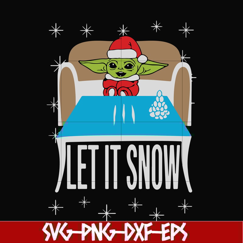 NCRM0017-Let it snow svg, yoda christmas svg, christmas svg, png, dxf, eps digital file NCRM0017.jpg