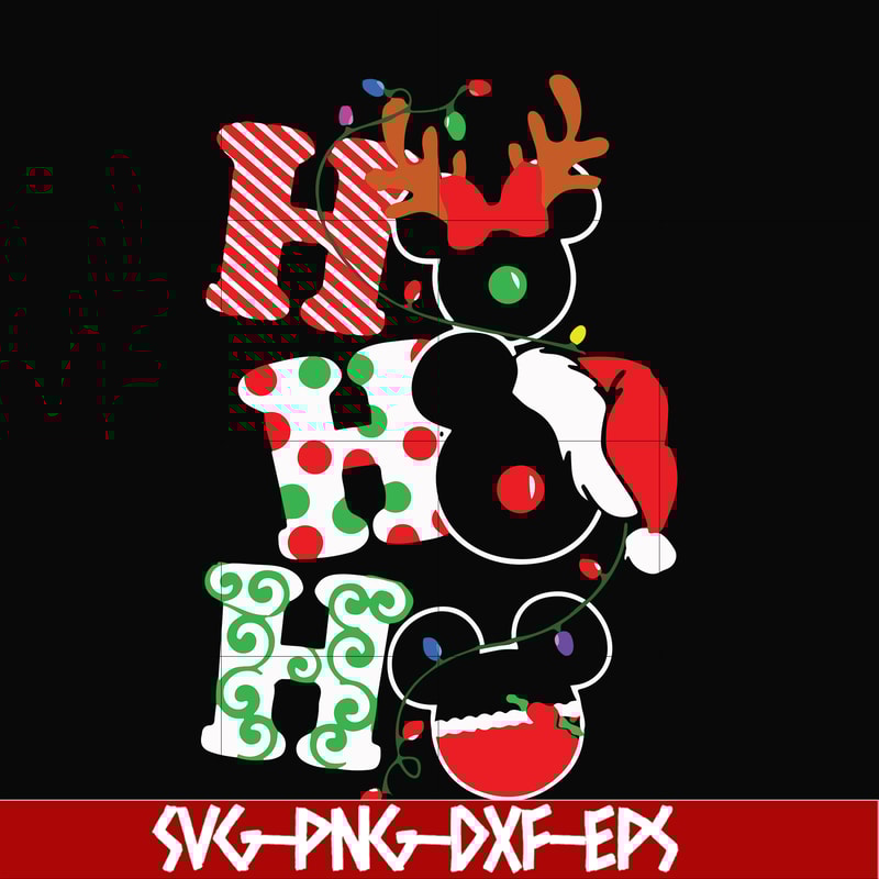 NCRM0100-Ho Ho Ho Christmas Mickey Heads svg, png, dxf, eps digital file NCRM0100.jpg