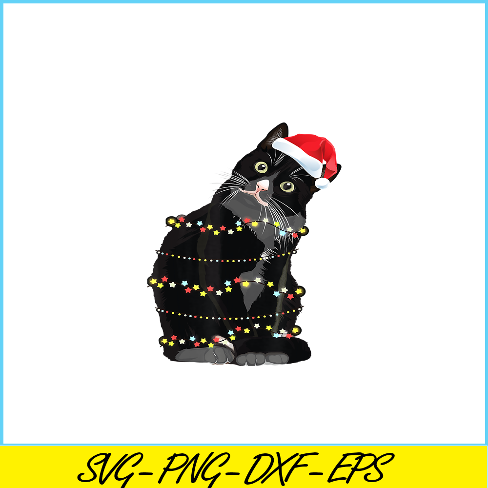 PNG141023101-Black Cat Christmas Sweater Xmas Light Santa Paws T-Shirt Png.png