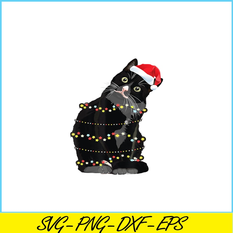 PNG141023101-Black Cat Christmas Sweater Xmas Light Santa Paws T-Shirt Png.png