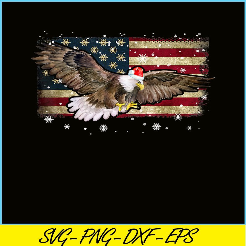 PNG14102383-Bald Eagle Christmas Color Lights Xmas Santa Hat Eagle Gifts T-Shirt Png.png