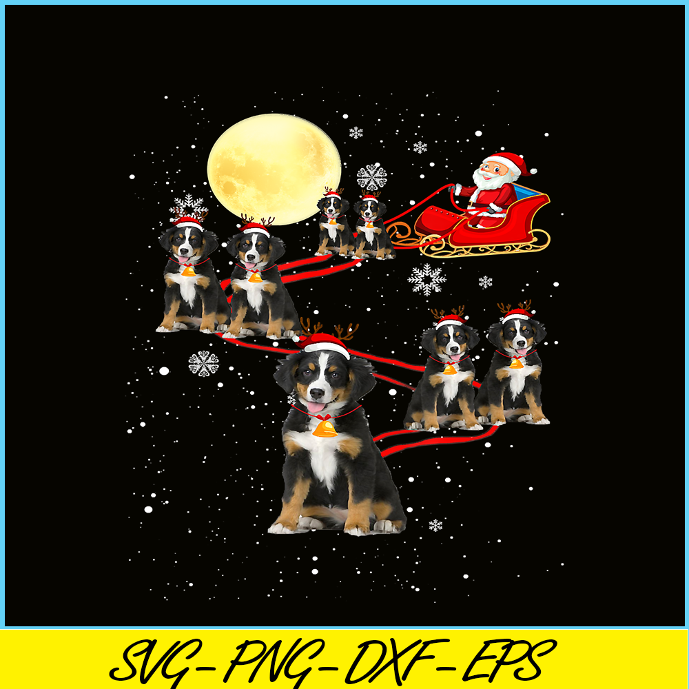 PNG14102396-Bernese Mountain Dog Santa Sleigh Reindeer Christmas Xmas T-Shirt Png.png