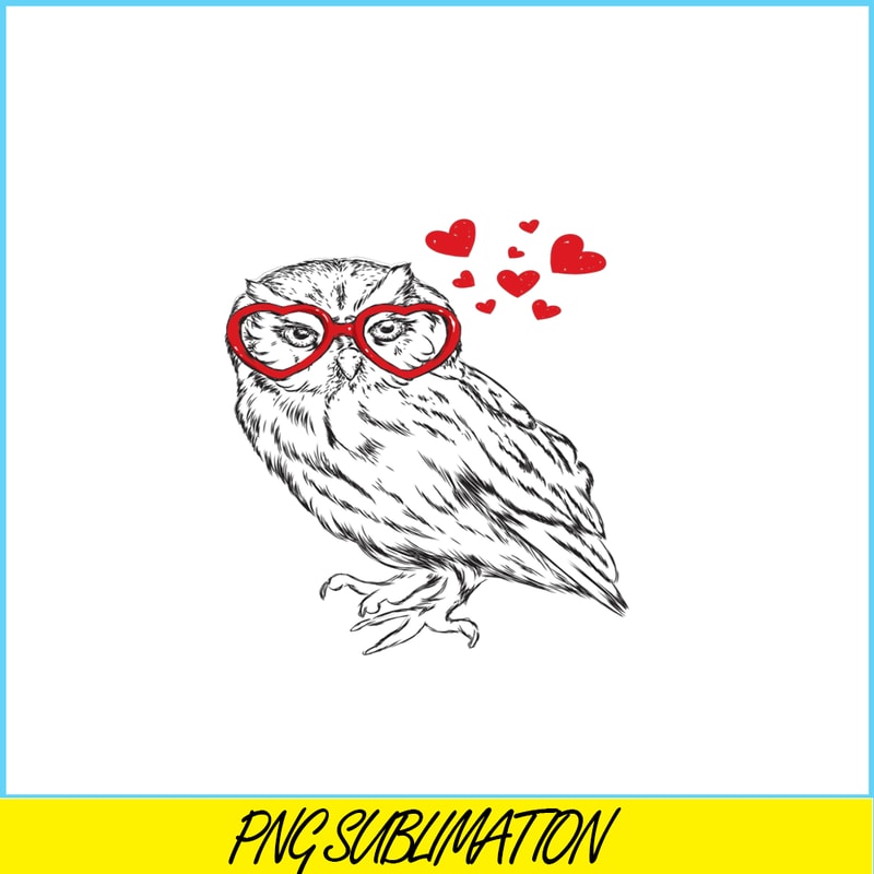 VLT21102341-Owl With Sunglasses PNG, Funny Valentine PNG, Valentine Holidays PNG.png