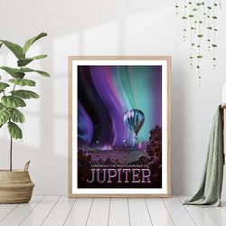 jupiter nasa space travel planet poster wall art canvas print framed retro vintage home decor science celestial astronom