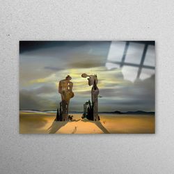 mural art, glass, wall decor, archeological reminiscence millet's angelus, salvador dali glass art, famous glass,
