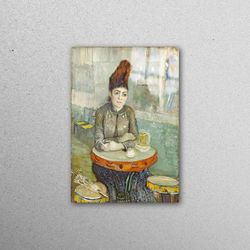 glass wall art, glass wall decor, wall decoration, agostina segatori sitting in the caf du tambourin, oil painting print
