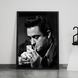 johnny cash poster, singer wall art, rolled canvas print, canvas wall print, musical poster