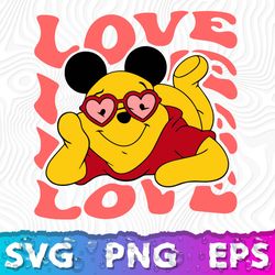 Winnie The Pooh Valentines SVG, Pooh Valentine, A Valentine For You Winnie The Pooh, Un Valentine's Day Winnie The Pooh