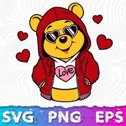 Winnie The Pooh SVG, Winnie The Pooh Valentines, Winnie The Pooh Outline, Winnie The Pooh PNG, Pooh Bear SVG