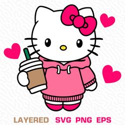 Hello Kitty Starbucks Coffee Cup SVG: Adorable Design for Your Crafts