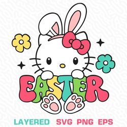 Hello Kitty Easter Bunny Svg And Png Cricut File Download