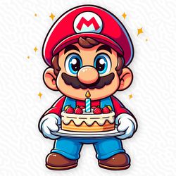 Super Mario Birthday Cake Clipart Transparent Png
