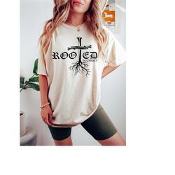 rooted in christ shirt, christian shirt, faith shirt,