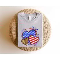 leopard american flag heart, independence day shirt, patriotic