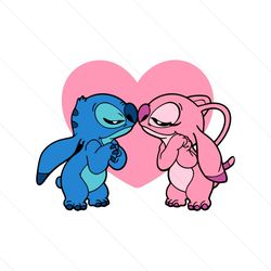 stitch and angel valentine disney couple svg