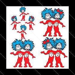 thing 1 and thing 2 dr seuss’ thing 1 and thing 2 digital svg, png,
