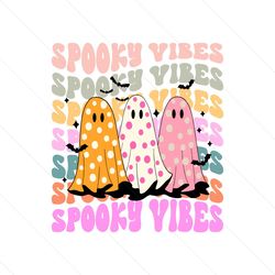 retro spooky vibes halloween cute ghost svg
