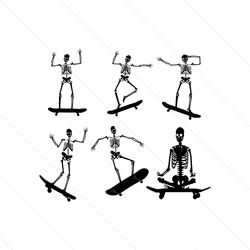 skate boarding skeleton svg, skeleton on skate board svg, halloween svg