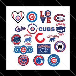 chicago cubs logo bundle svg png, mlb svg, love cubs svg, baseball svg