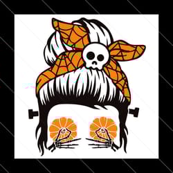 skull mama halloween svg, halloween svg, skull svg, boobs pumpkin svg