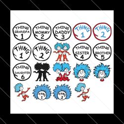 thing 1 thing 2 svg bundle, dr seuss svg, dr seuss bundle svg, cat in the hat svg