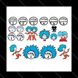 thing 1 thing 2 svg bundle, dr seuss svg, dr seuss bundle svg