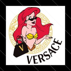 ariel versace svg, ariel mermaid svg, versace svg, disney princess