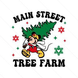 vintage mouse cartoon main street tree farm svg digital cricut file