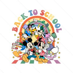retro disney back to school mickey and friend rainbow svg file