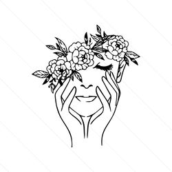 floral woman svg file | flowers svg | silhouette woman with flower svg | floral svg | floral woman svg file